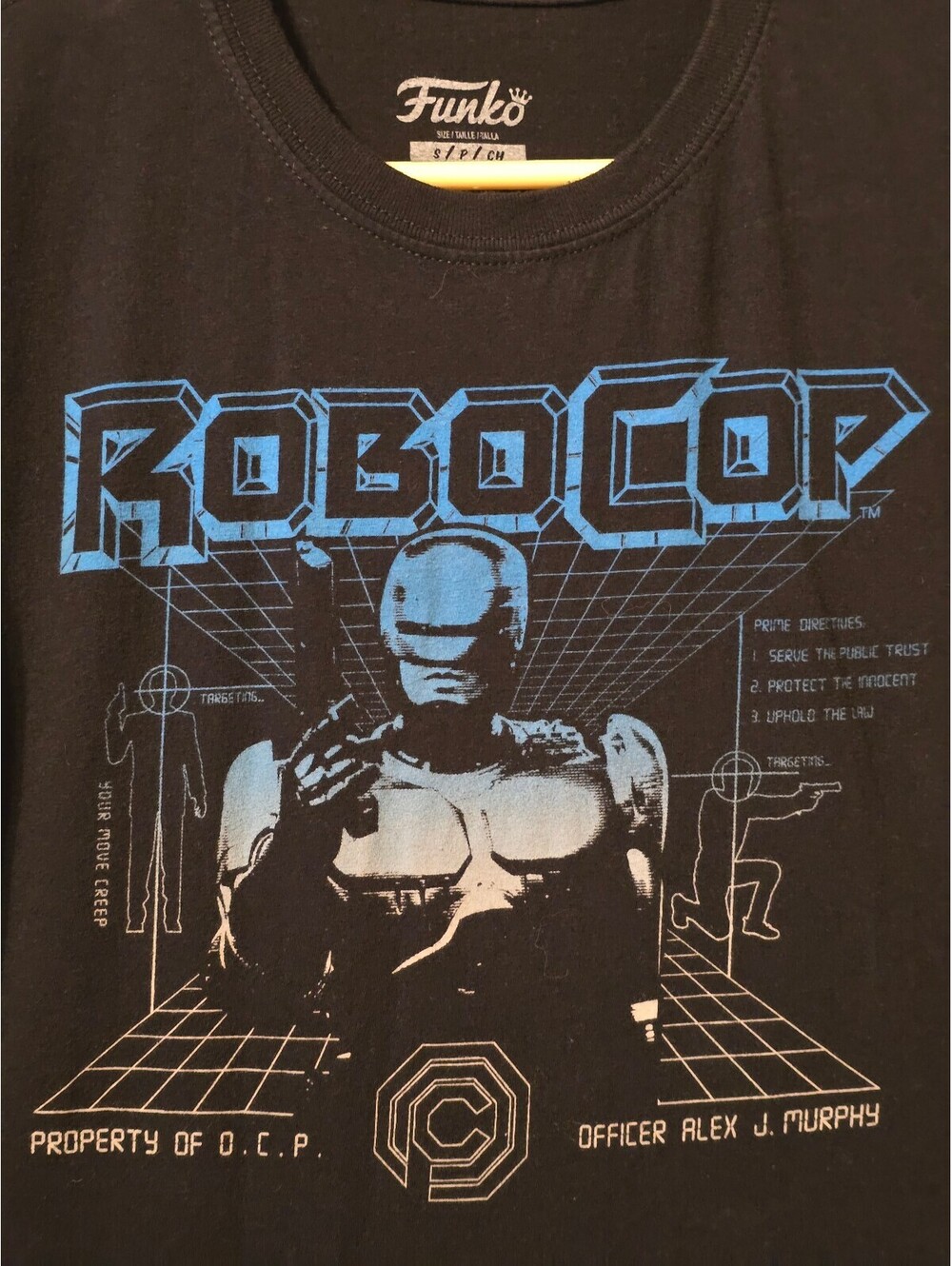 Funko RoboCop Graphic T-Shirt Size Small S/P/CH Black OCP Sci-Fi Movie Tee 2018
